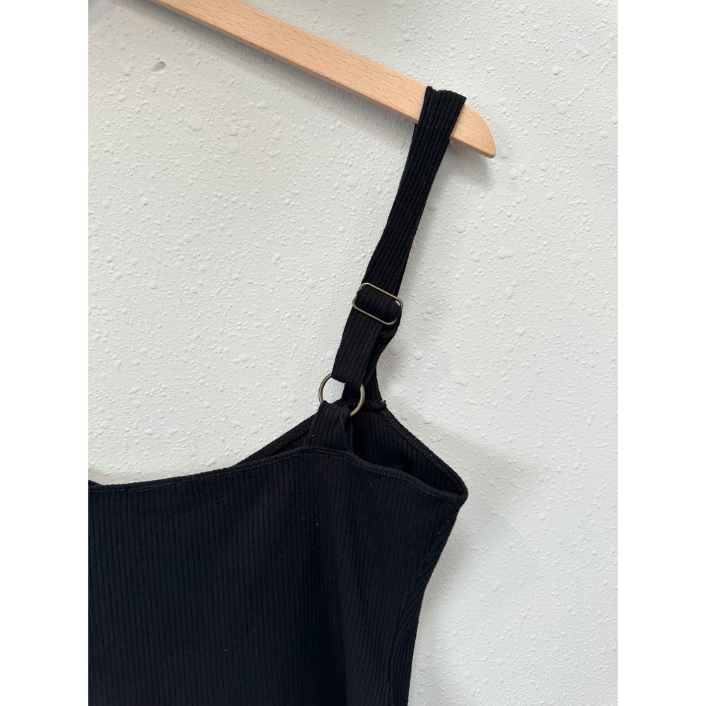 Free People Bodysuit Womens XS Black Ribbed Bustier O-Ring‎ Intimately Sexy Edgy - Picture 7 of 16